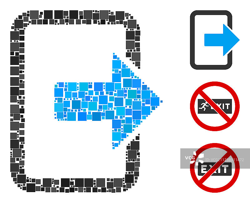 方形出口门图标马赛克图片素材