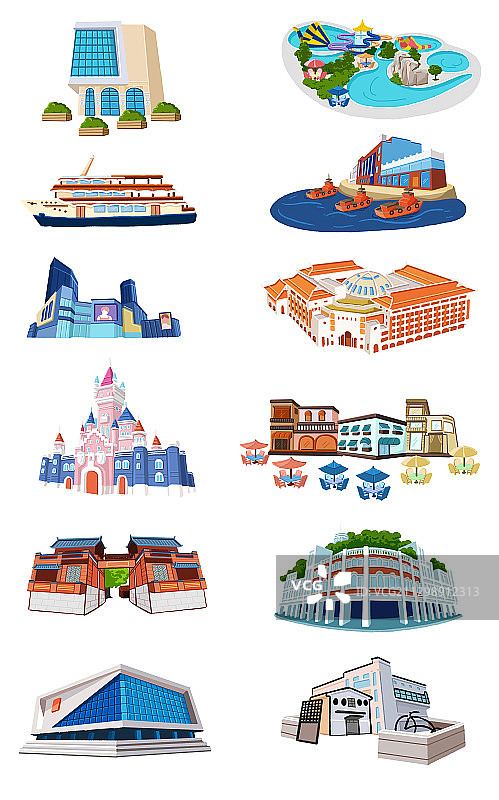 插画：厦门地标建筑插画图片素材