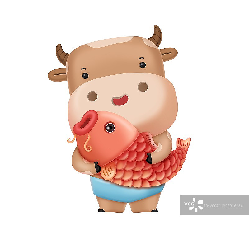 牛年插画图片素材