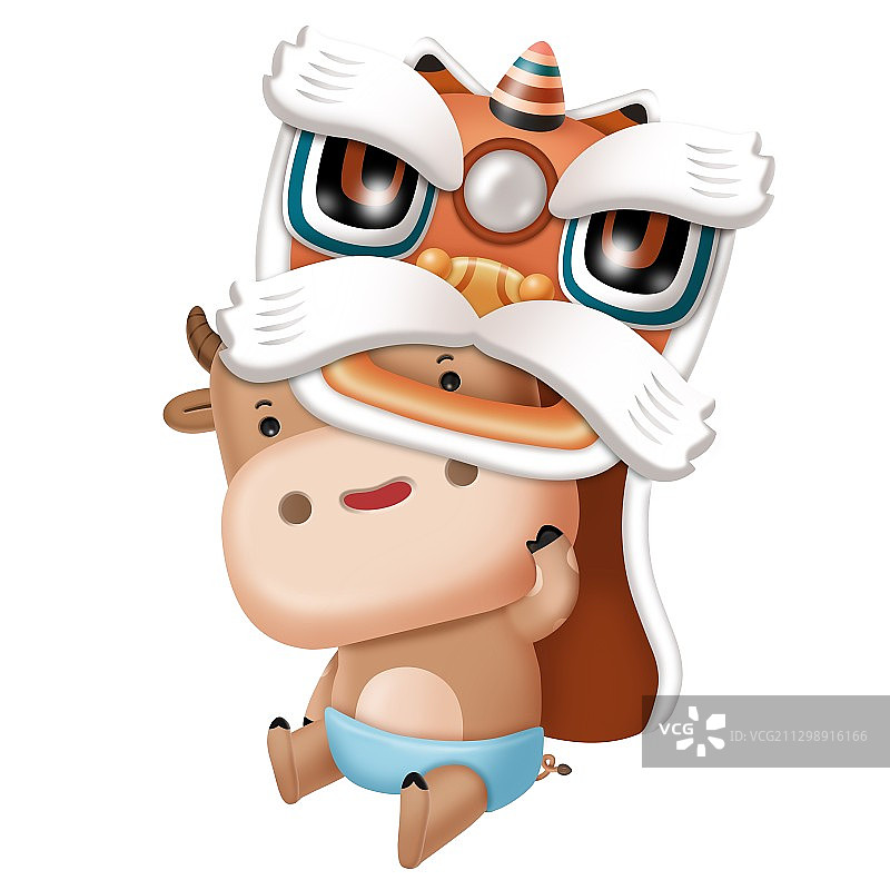 牛年插画图片素材