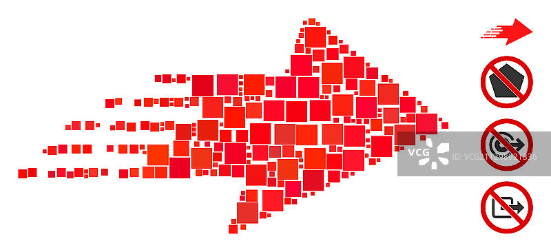 方形向右箭头图标拼贴图片素材