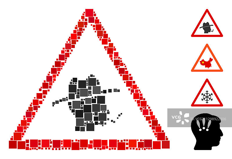 吸烟警告图标拼贴图片素材