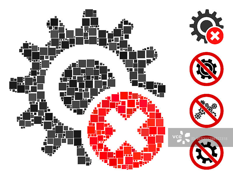 方形错误设置齿轮图标马赛克图片素材