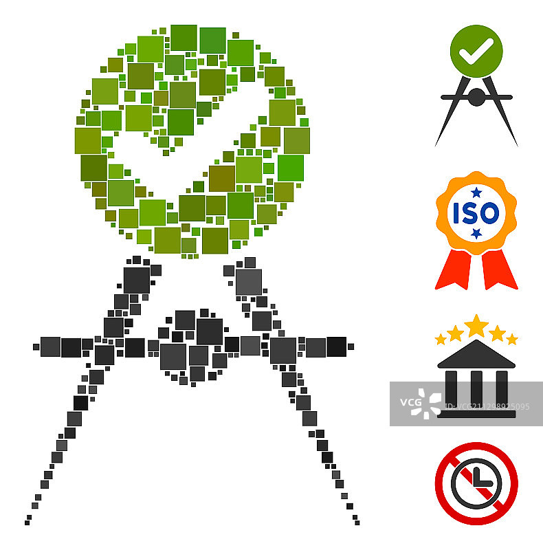质量控制图标拼贴画图片素材