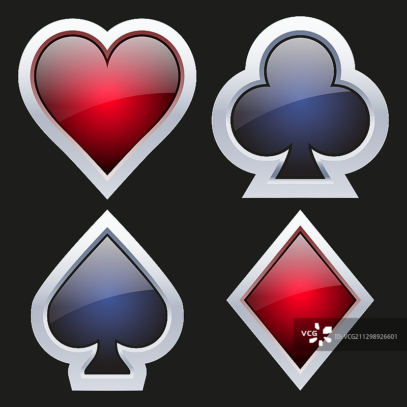 水晶图标扑克牌花色图片素材