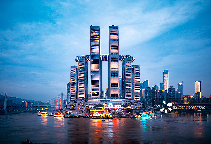 重庆朝天门的夜色图片素材