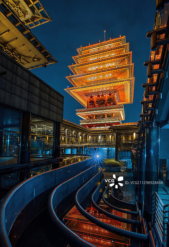 东来阁夜景图片素材