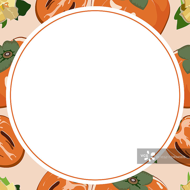 柿子圆形边框图片素材