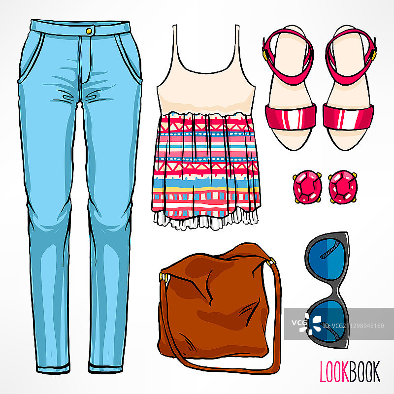 女士可爱夏季服装图片素材