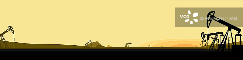 日落下的石油工业图片素材