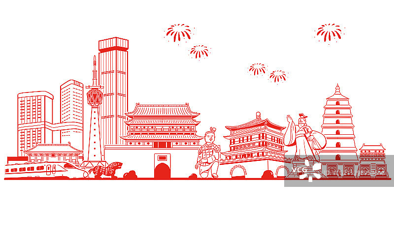 西安城市建筑图片素材