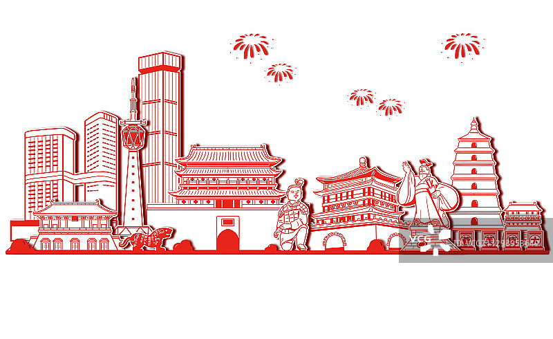 西安城市建筑图片素材