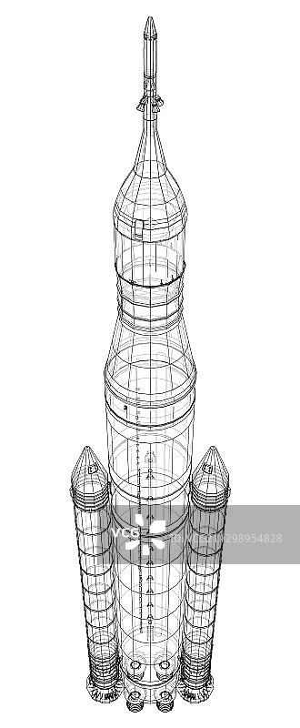 太空火箭概念轮廓图片素材
