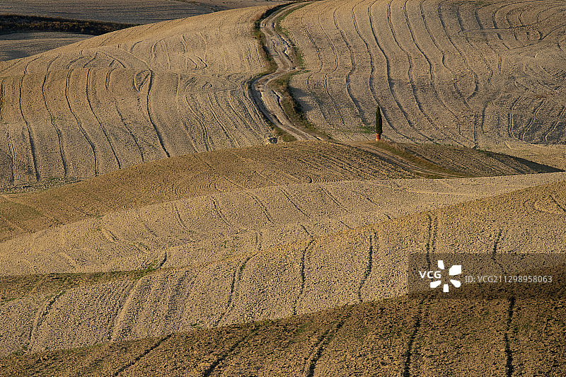 意大利蒙特普尔恰诺的农田俯视图图片素材