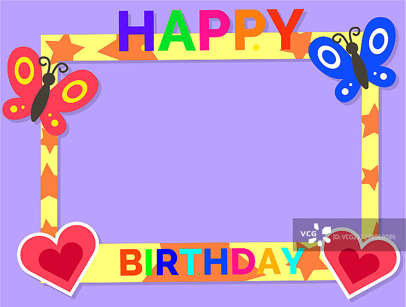 可爱彩色生日相框图片素材