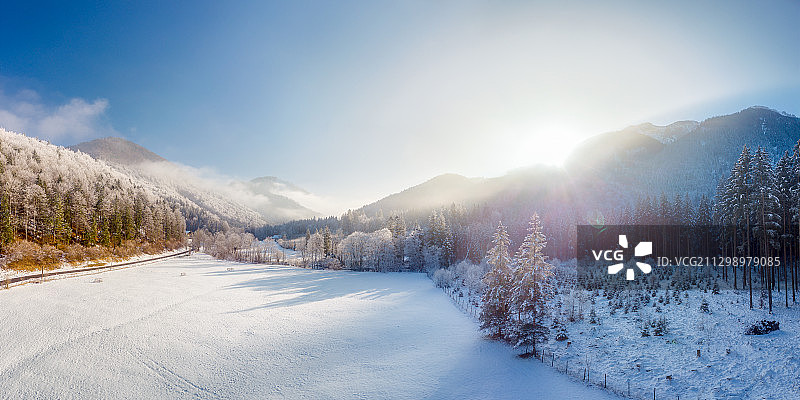奥地利诺伊基兴雪山景色图片素材