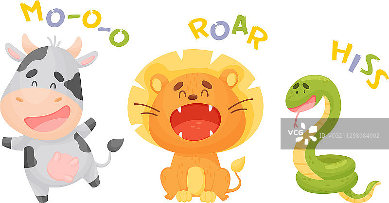 发出声音的可爱卡通动物图片素材