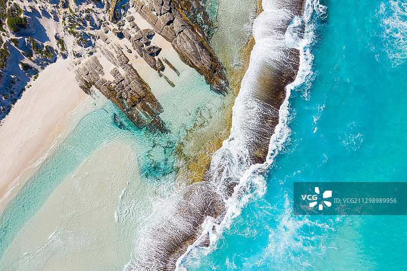 澳大利亚埃斯佩兰斯海滩的航拍图片素材
