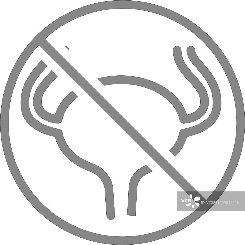 带有膀胱的禁止标志线条图标图片素材