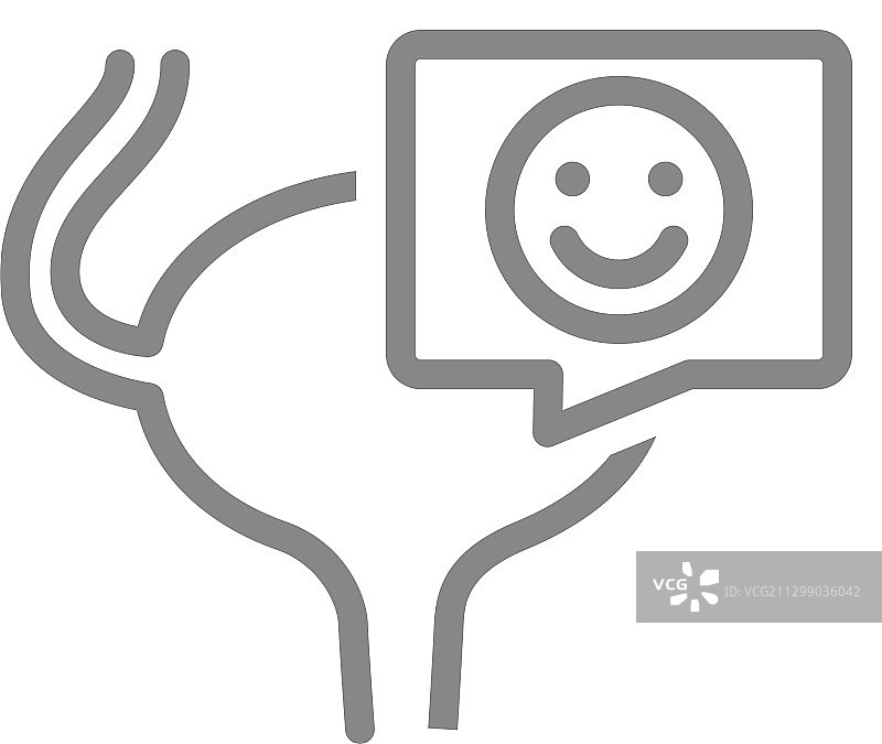 带有笑脸的膀胱在对话气泡中图片素材