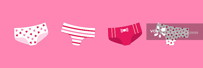 可爱粉色少女内裤套装图片素材