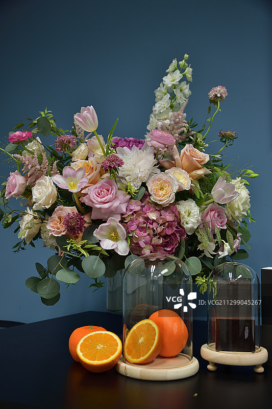 鲜花与鲜橙图片素材