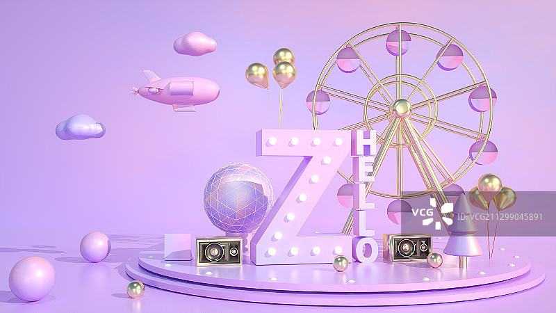 3D渲染模拟场景产品展台创意图图片素材