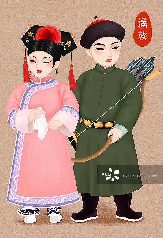 中国五十六个民族之满族图片素材