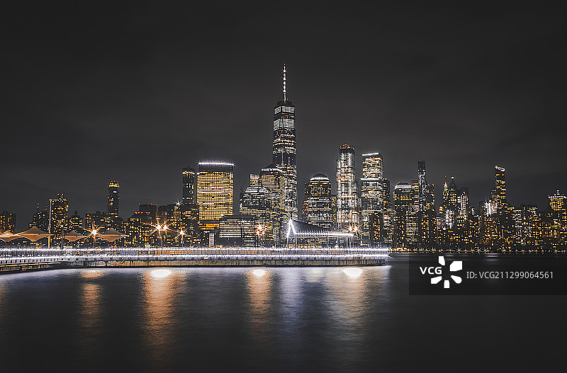 纽约市夜景，美国图片素材