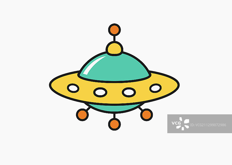 儿童绘画不明飞行物图标图片素材