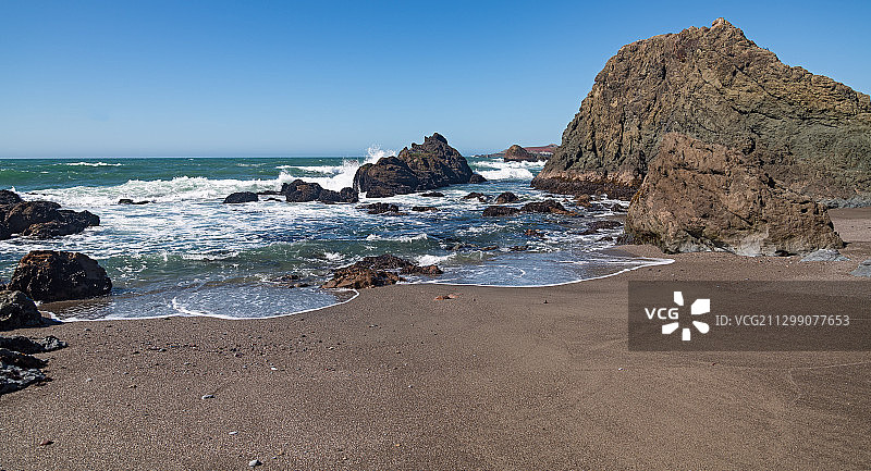 美国博德加湾的晴空下海景图片素材