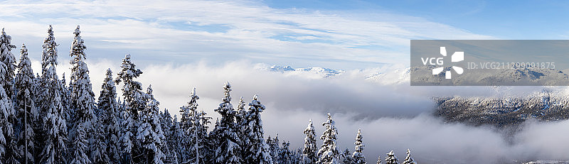 白雪覆盖的陆地全景图片素材