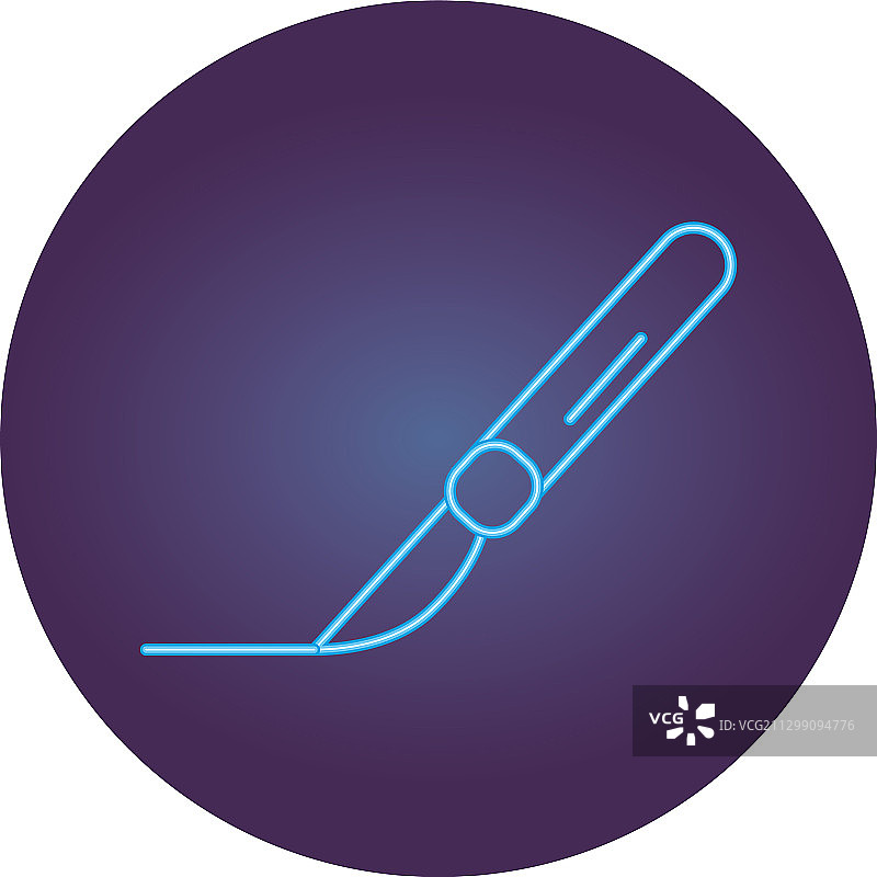 医用切割工具霓虹灯样式图标图片素材