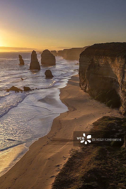 阿波罗湾日落时分的壮丽海景，澳大利亚图片素材