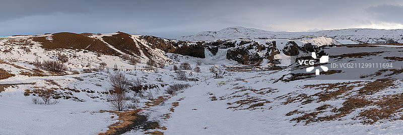 冰岛雷克雅未克雪山风光图片素材