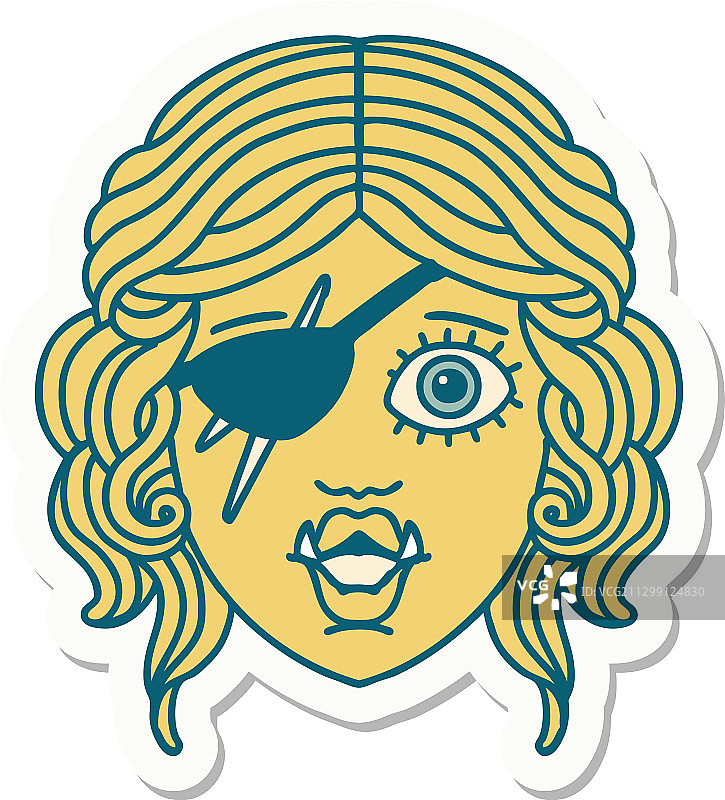 半兽人角色的脸贴纸图片素材