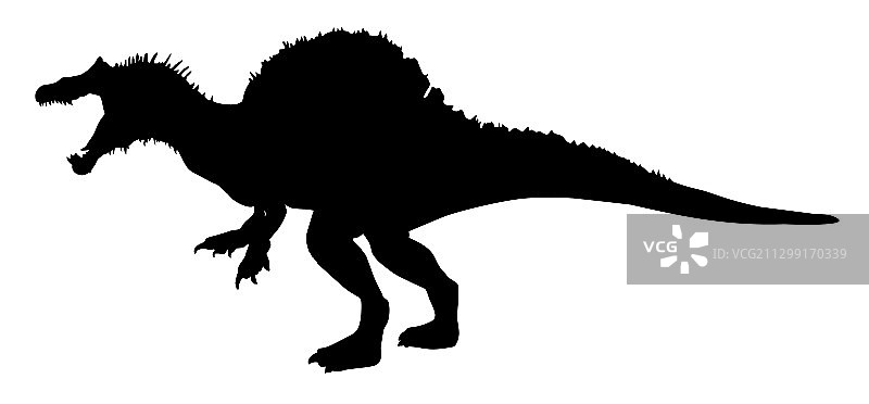 棘龙剪影图片素材