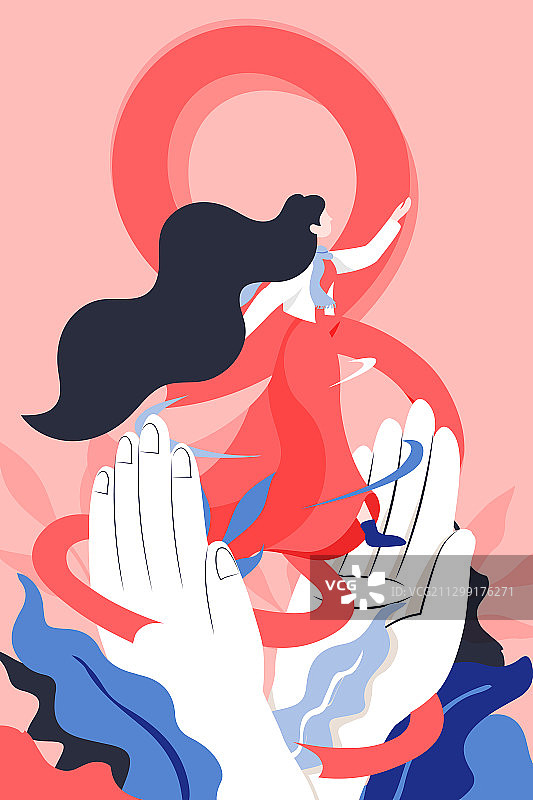 卡通世界艾滋病日节日宣传科普健康保护医护女孩情感表达矢量插画图片素材