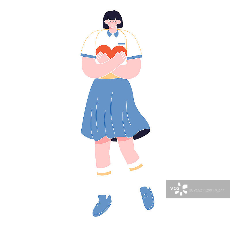 卡通世界艾滋病日节日宣传科普健康保护医护女孩情感表达矢量插画图片素材