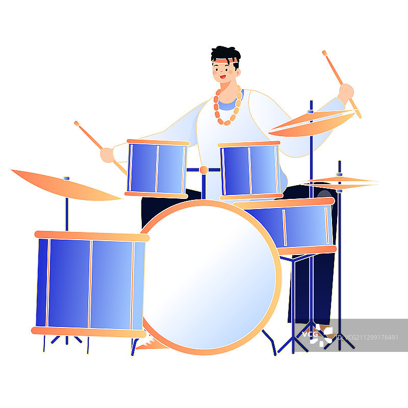 卡通电商购物促销唱歌达人邀请好友音乐节聚会派对活动矢量插画图片素材