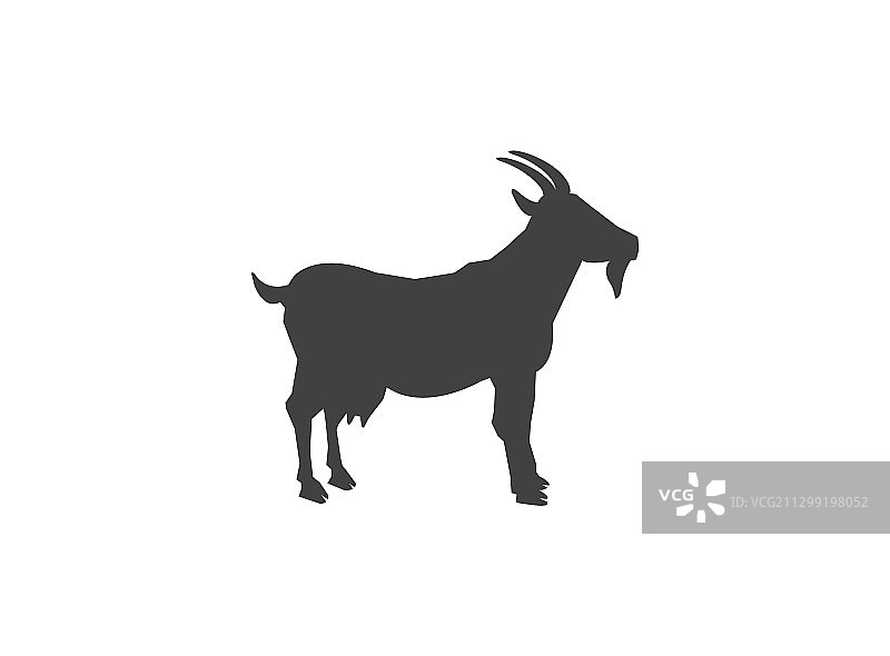 山羊剪影Logo模板（羔羊站立）图片素材