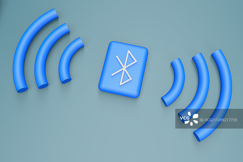 3d渲染的二台蓝牙配对手机图片素材