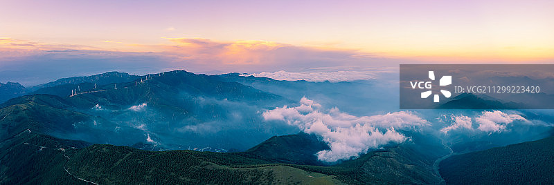 五台山夕照全景图片素材