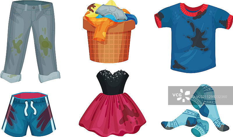 沾满泥浆的儿童斑点服装图片素材