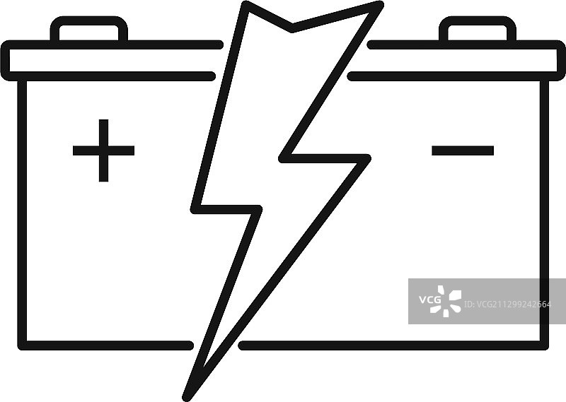 现代汽车电池轮廓图标图片素材