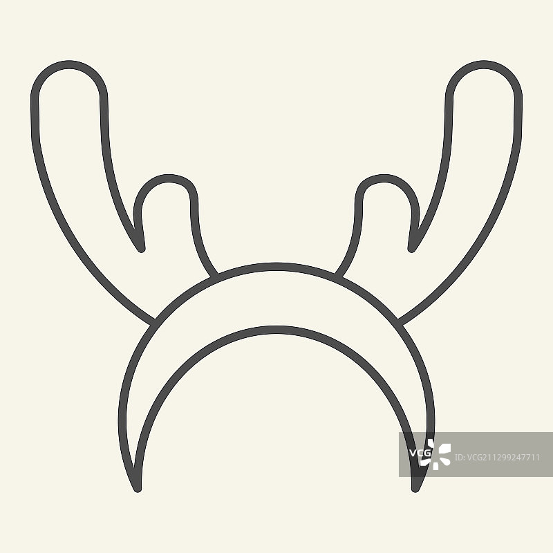 鹿角布艺细线驯鹿面具图标图片素材