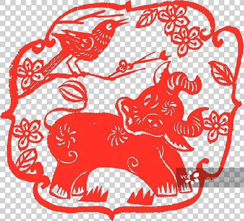牛年窗花图片素材