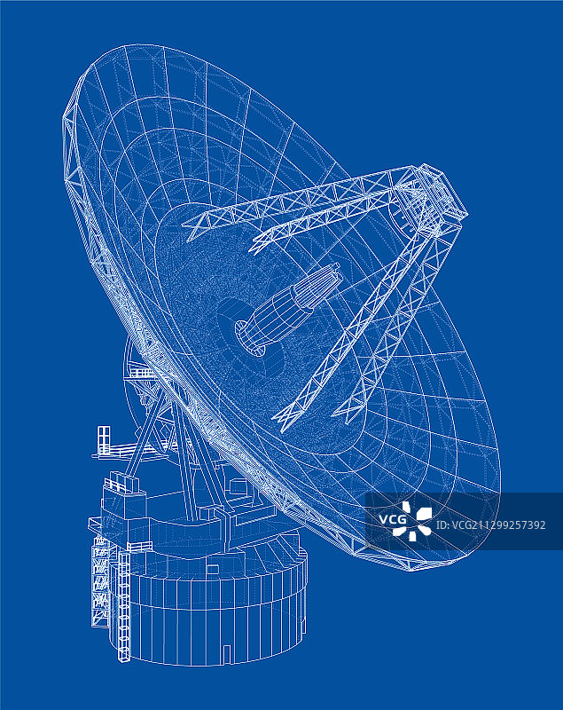 射电望远镜概念轮廓图片素材