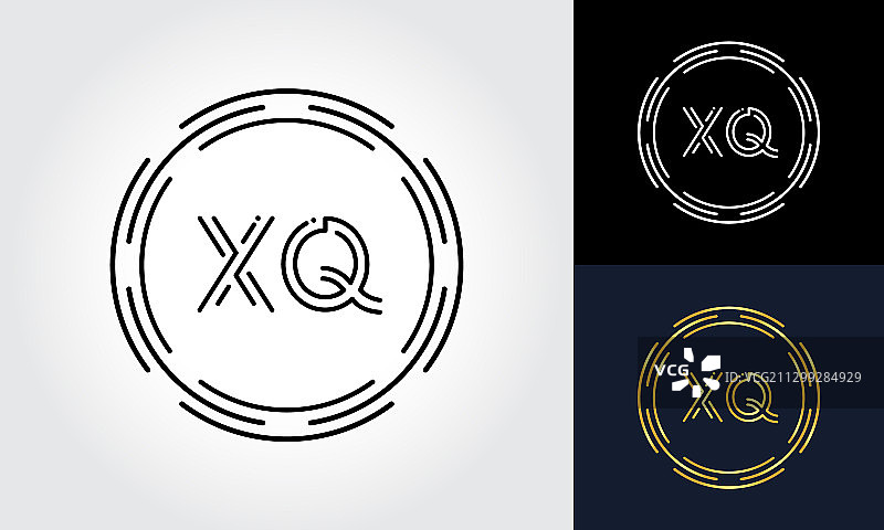 XQ字母logo抽象设计模板图片素材