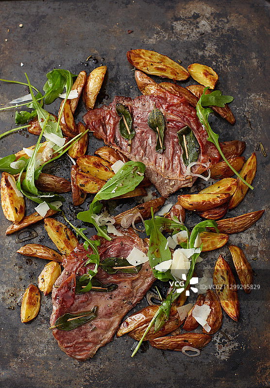 迷迭香土豆意式肉卷图片素材